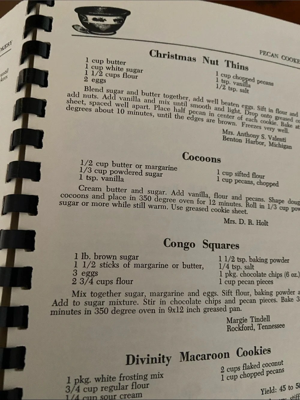 Vintage 70s 1970s Pecan Cookery spiral Cookbook pie cookies candy cake main meal